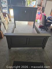 MaxSold Auction: Ashley Signature Design Gray Solid Wood Queen Bed Frame - Lakeland (Florida, USA) PARTNER MANAGED Downsizing Online Auction - Shore Acres Drive