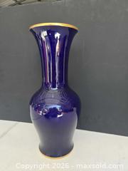 MaxSold Auction: House of Goebel Cobalt Blue Porcelain Vase, 15 in - Lakeland (Florida, USA) PARTNER MANAGED Downsizing Online Auction - Shore Acres Drive