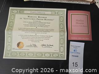 MaxSold Auction: Marilyn Monroe 18in Doll by Franklin Heirloom Dolls / Franklin Mint - Lakeland (Florida, USA) PARTNER MANAGED Downsizing Online Auction - Shore Acres Drive