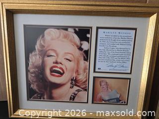 MaxSold Auction: Marilyn Monroe Framed Commemorative Print with COA - Lakeland (Florida, USA) PARTNER MANAGED Downsizing Online Auction - Shore Acres Drive