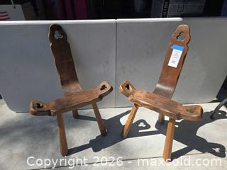 MaxSold Auction: Pair of Rustic Solid Wood Birthing Chairs - Lakeland (Florida, USA) PARTNER MANAGED Downsizing Online Auction - Shore Acres Drive