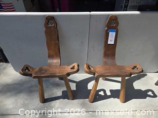 MaxSold Auction: Pair of Rustic Solid Wood Birthing Chairs - Lakeland (Florida, USA) PARTNER MANAGED Downsizing Online Auction - Shore Acres Drive