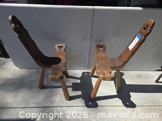 MaxSold Auction: Pair of Rustic Solid Wood Birthing Chairs - Lakeland (Florida, USA) PARTNER MANAGED Downsizing Online Auction - Shore Acres Drive