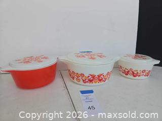 MaxSold Auction: Pyrex Pennsylvania Dutch "Friendship" Pattern, 6pc Complete Set - Lakeland (Florida, USA) PARTNER MANAGED Downsizing Online Auction - Shore Acres Dr.
