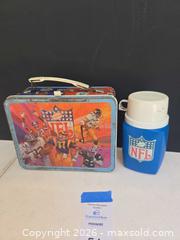 MaxSold Auction: Thermos NFL Football Tin Lunchbox with Thermos Bottle (1970s) - Lakeland (Florida, USA) PARTNER MANAGED Downsizing Online Auction - Shore Acres Drive