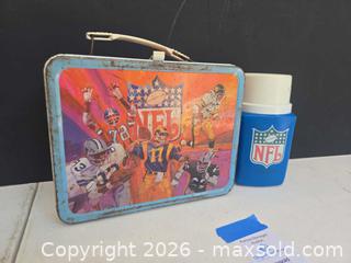 MaxSold Auction: Thermos NFL Football Tin Lunchbox with Thermos Bottle (1970s) - Lakeland (Florida, USA) PARTNER MANAGED Downsizing Online Auction - Shore Acres Drive