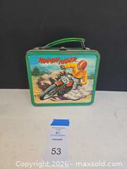 MaxSold Auction: Vintage Rough Rider Motorcycle Tin Lunchbox with Thermos - Lakeland (Florida, USA) PARTNER MANAGED Downsizing Online Auction - Shore Acres Dr.