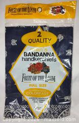 MaxSold Auction: Brand New Fruit Of the Loom 2 Quality Men's Bandana Handkerchiefs  - Walworth (New York, USA) SELLER MANAGED Downsizing Online Auction -  High Street