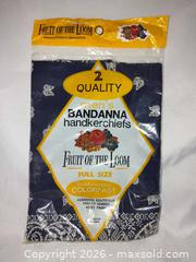 MaxSold Auction: Brand New Fruit Of the Loom 2 Quality Men's Bandana Handkerchiefs  - Walworth (New York, USA) SELLER MANAGED Downsizing Online Auction -  High Street