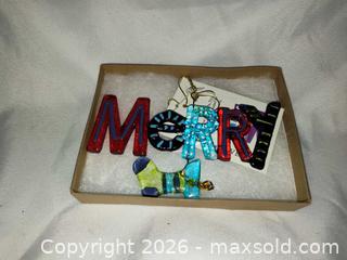 MaxSold Auction: Glass Fusion "Merry" Christmas tree ornament  - Walworth (New York, USA) SELLER MANAGED Downsizing Online Auction -  High Street