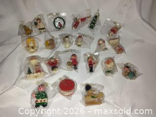 MaxSold Auction:  New plastic wrapped miniature wooden hand-crafted Christmas tree ornaments - Walworth (New York, USA) SELLER MANAGED Downsizing Online Auction -  High Street