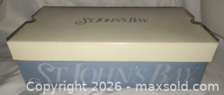 MaxSold Auction: New St. John's Bay Women's Black Leather Shoes Size: 8 1/2 Medium  - Walworth (New York, USA) SELLER MANAGED Downsizing Online Auction -  High Street