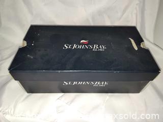 MaxSold Auction: New St. John's Bay Women's Black Leather Shoes Size: 8 Medium  - Walworth (New York, USA) SELLER MANAGED Downsizing Online Auction -  High Street