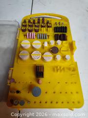 MaxSold Auction: Plastic Yellow Portable Universal Rotary tool Bit Kit - Walworth (New York, USA) SELLER MANAGED Downsizing Online Auction -  High Street