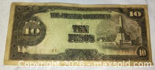 MaxSold Auction: (RARE) Japanese 10 pesos dollar bill - Walworth (New York, USA) SELLER MANAGED Downsizing Online Auction -  High Street