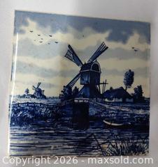 MaxSold Auction: Vintage "6x6" Delft tile depicting a windmill - Walworth (New York, USA) SELLER MANAGED Downsizing Online Auction -  High Street