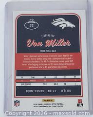 MaxSold Auction: Von Miller 2016 Optic Football Silver Holo Prizm #32 Denver Broncos  - Walworth (New York, USA) SELLER MANAGED Downsizing Online Auction -  High Street