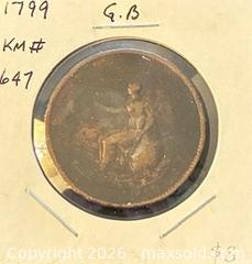 MaxSold Auction: 1799 GB George III 3rd Cartwheel One Penny  - Newmarket (Ontario, Canada) PARTNER MANAGED Reseller Online Auction - Walter Avenue