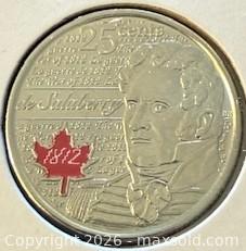 MaxSold Auction: 1812-2013 Cdn. Heroes of 1812: Colour Charles Michel de Salaberry 25 Cents  - Newmarket (Ontario, Canada) PARTNER MANAGED Reseller Online Auction - Walter Avenue