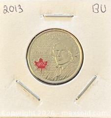 MaxSold Auction: 1812-2013 Cdn. Heroes of 1812: Colour Laura Secord 25 Cents  - Newmarket (Ontario, Canada) PARTNER MANAGED Reseller Online Auction - Walter Avenue