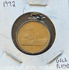 MaxSold Auction: 1867-1992 Cdn. Gold Plated 125th Anniversary of Canada 25 Cents Pendant  - Newmarket (Ontario, Canada) PARTNER MANAGED Reseller Online Auction - Walter Avenue