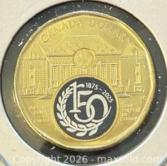 MaxSold Auction: 1875-2025 Cdn. Commemorating the 150th Anniversary of the Supreme Court of Canada Colour Loonie  - Newmarket (Ontario, Canada) PARTNER MANAGED Reseller Online Auction - Walter Avenue