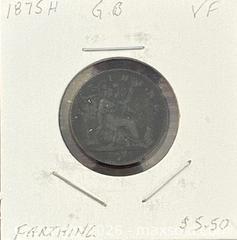 MaxSold Auction: 1875H GB Queen Victoria Farthing  - Newmarket (Ontario, Canada) PARTNER MANAGED Reseller Online Auction - Walter Avenue