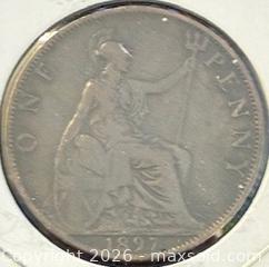 MaxSold Auction: 1897 GB Queen Victoria One Penny  - Newmarket (Ontario, Canada) PARTNER MANAGED Reseller Online Auction - Walter Avenue