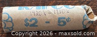 MaxSold Auction: 1920's to 1930's Cdn. Roll of 5 Cents (2 dollars face value)  - Newmarket (Ontario, Canada) PARTNER MANAGED Reseller Online Auction - Walter Avenue