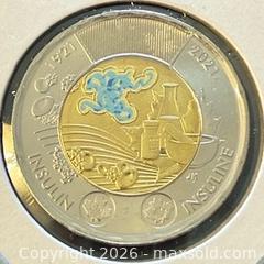 MaxSold Auction: 1921-2021 Cdn. Commemorating the 100th Anniversary of the Discovery of Insulin Colour Twoonie  - Newmarket (Ontario, Canada) PARTNER MANAGED Reseller Online Auction - Walter Avenue