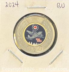 MaxSold Auction: 1924-2024 Cdn. Commemorating the 100th Anniversary of the Royal Canadian Air Force Colour Twoonie  - Newmarket (Ontario, Canada) PARTNER MANAGED Reseller Online Auction - Walter Avenue