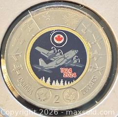 MaxSold Auction: 1924-2024 Cdn. Commemorating the 100th Anniversary of the Royal Canadian Air Force Colour Twoonie  - Newmarket (Ontario, Canada) PARTNER MANAGED Reseller Online Auction - Walter Avenue