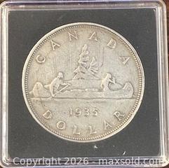 MaxSold Auction: 1935 Cdn. Silver King George V 1 Dollar  - Newmarket (Ontario, Canada) PARTNER MANAGED Reseller Online Auction - Walter Avenue