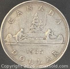 MaxSold Auction: 1935 Cdn. Silver King George V 1 Dollar  - Newmarket (Ontario, Canada) PARTNER MANAGED Reseller Online Auction - Walter Avenue