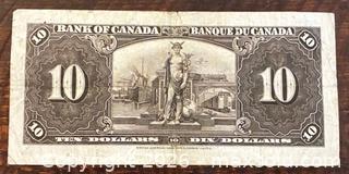 MaxSold Auction: 1937 Cdn. King George VI 10 Dollar Paper Banknote  - Newmarket (Ontario, Canada) PARTNER MANAGED Reseller Online Auction - Walter Avenue