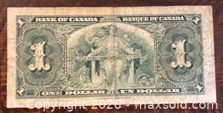 MaxSold Auction: 1937 Cdn. King George VI 1 Dollar Paper Banknote  - Newmarket (Ontario, Canada) PARTNER MANAGED Reseller Online Auction - Walter Avenue