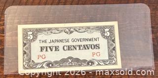 MaxSold Auction: 1942-5 Japanese Government-Issued 5 Centavos from the Philippines Occupation during World War II Paper Banknote  - Newmarket (Ontario, Canada) PARTNER MANAGED Reseller Online Auction - Walter Avenue