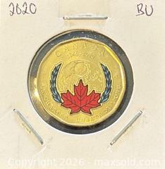 MaxSold Auction: 1945-2020 Cdn. Colour Signing of The United Nations Charter 75th Anniversary Loonie   - Newmarket (Ontario, Canada) PARTNER MANAGED Reseller Online Auction - Walter Avenue