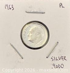 MaxSold Auction: 1963 US Silver Proof-Like Roosevelt Dime  - Newmarket (Ontario, Canada) PARTNER MANAGED Reseller Online Auction - Walter Avenue