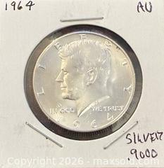 MaxSold Auction: 1964 US Silver Kennedy Half Dollar  - Newmarket (Ontario, Canada) PARTNER MANAGED Reseller Online Auction - Walter Avenue