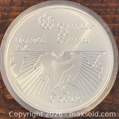 MaxSold Auction: 1976 Cdn. Silver Proof Commemorating the Montreal Olympic Games Boxing Scene 10 Dollar  - Newmarket (Ontario, Canada) PARTNER MANAGED Reseller Online Auction - Walter Avenue
