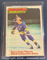 MaxSold Auction: 1978-9 O-Pee-Chee Garry Unger Hockey Collectible Trading Card  - Newmarket (Ontario, Canada) PARTNER MANAGED Reseller Online Auction - Walter Avenue