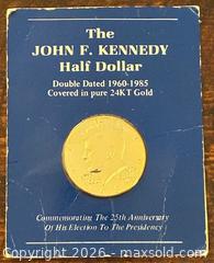MaxSold Auction: 1985 US Gold Plated Kennedy Half Dollar  - Newmarket (Ontario, Canada) PARTNER MANAGED Reseller Online Auction - Walter Avenue