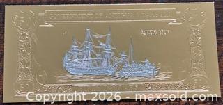MaxSold Auction: 1987 Limited Edition Antigua/Barbuda $50 Silver/Gold Banknote - Bartolomeo the Portuguese and his Barque    - Newmarket (Ontario, Canada) PARTNER MANAGED Reseller Online Auction - Walter Avenue
