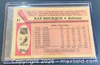 MaxSold Auction: 1987 O-Pee-Chee Ray Bourque Hockey Collectible Trading Card  - Newmarket (Ontario, Canada) PARTNER MANAGED Reseller Online Auction - Walter Avenue