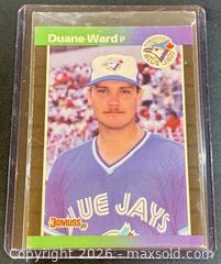 MaxSold Auction: 1989 Donruss Duane Ward Toronto Blue Jays Baseball Collectible Trading Card  - Newmarket (Ontario, Canada) PARTNER MANAGED Reseller Online Auction - Walter Avenue