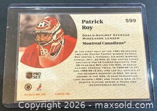 MaxSold Auction: 1991-2 Pro Set Patrick Roy Hockey Collectible Trading Card  - Newmarket (Ontario, Canada) PARTNER MANAGED Reseller Online Auction - Walter Avenue