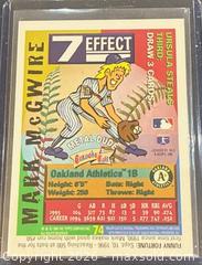MaxSold Auction: 1996 Bazooka Mark McGwire Baseball Collectible Trading Card  - Newmarket (Ontario, Canada) PARTNER MANAGED Reseller Online Auction - Walter Avenue