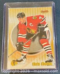 MaxSold Auction: 1999-00 Topps Bowman's Best Hall of Fame Defenseman Chris Chelios Hockey Collectible Trading Card  - Newmarket (Ontario, Canada) PARTNER MANAGED Reseller Online Auction - Walter Avenue
