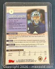 MaxSold Auction: 1999-00 Topps Premier Plus Curtis Joseph Hockey Collectible Trading Card  - Newmarket (Ontario, Canada) PARTNER MANAGED Reseller Online Auction - Walter Avenue